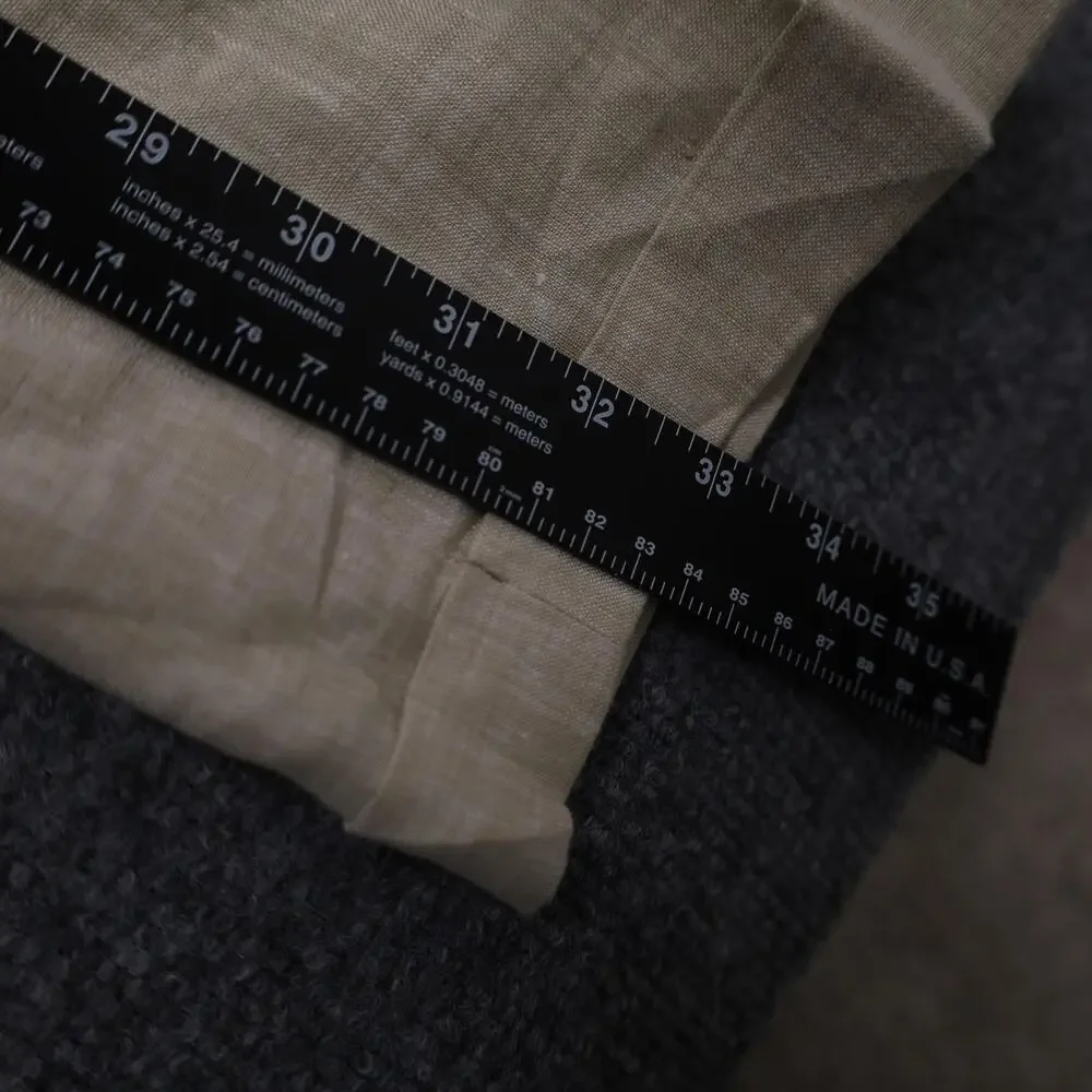 Franco Lotti Dress Pants Mens 36 Beige Linen Lined Flat Front Summer Trousers